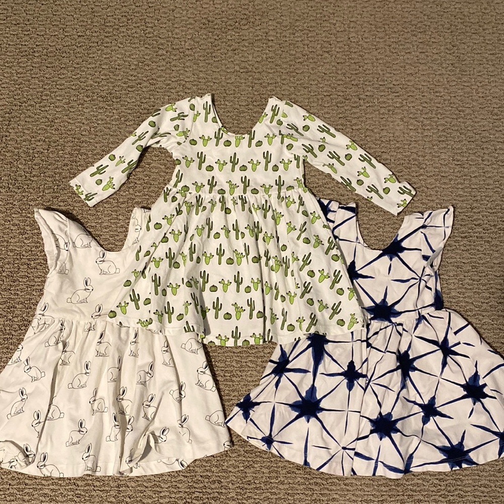 (3) size 2T - Monica + Andy toddler dresses. Organic cotton.